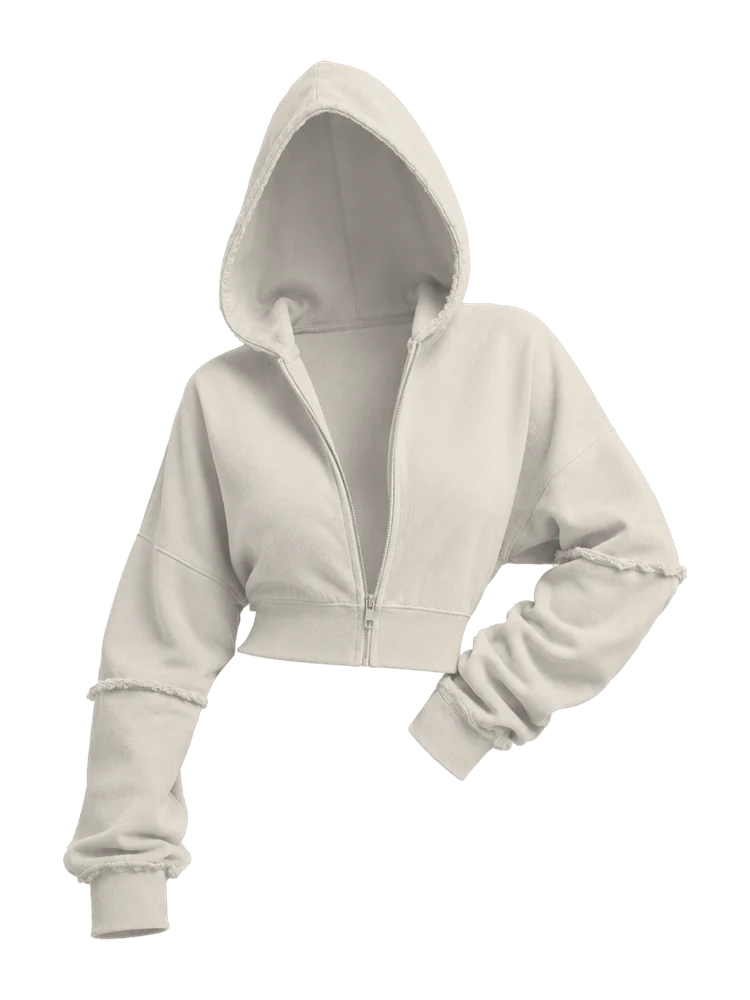 Verdad — Hoodie crop con cremallera